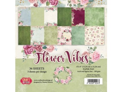 craft you design flower vibes 6x6 inch paper set 1 2 11zon