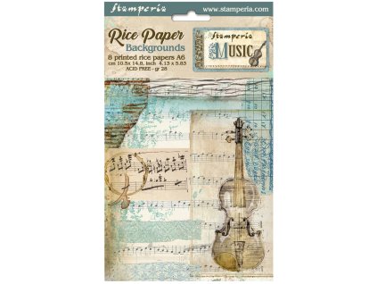 stamperia music a6 rice paper backgrounds 8pcs dfs 10 11zon