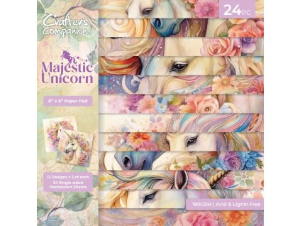 crafters companion majestic unicorn 6x6 inch paper 13 11zon