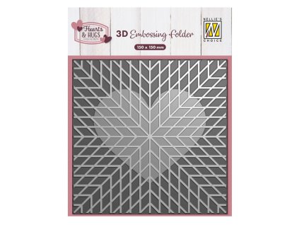 nellie snellen 3d embossing folder geo heart ef3d1