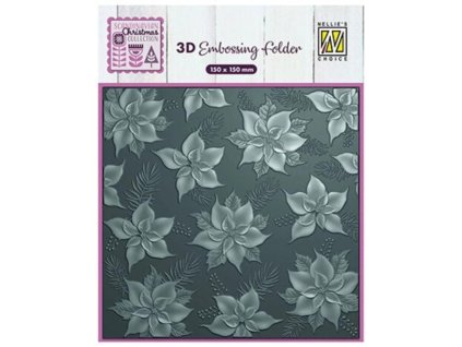nellie snellen 3d embossing folder poinsettia ef3d 15 11zon