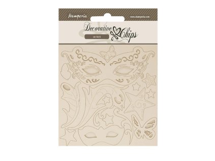 stamperia masquerade decorative chips masks scb252
