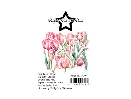 paper favourites die cuts pink tulip 21pcs pfd001 1 11zon