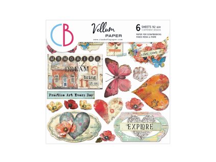 Pergamen Ciao Bella Vellum Majestic Dream Fussy Cut 15x15