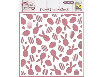 nellie snellen mixed media stencil bunnies and egg 13 11zon