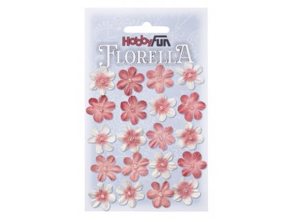 Papírové květy FLORELLA tmavě růžové 2 cm
