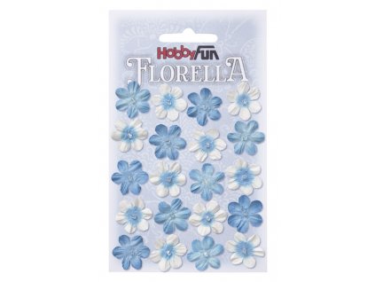 Papírové květy FLORELLA modré 2 cm