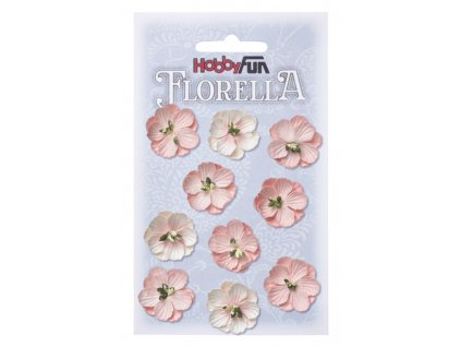 Papírové květy FLORELLA světle růžové 2,5 cm