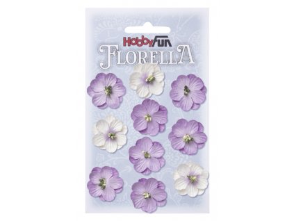 Papírové květy FLORELLA fialové 2,5 cm