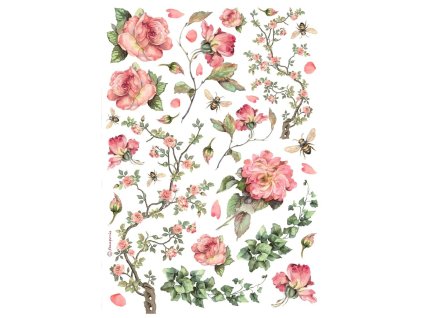 stamperia roses and ivy a4 rice paper 6pcs dfsa499 6 11zon