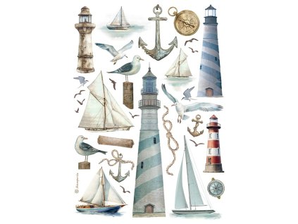 stamperia lighthouse a4 rice paper 6pcs dfsa4997 8 11zon