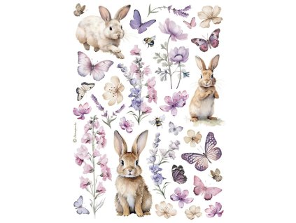 stamperia bunny and buttlerfly a4 rice paper 6pcs 14 11zon