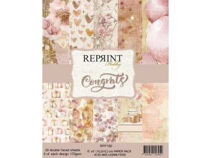 reprint congrats 6x6 inch paper pack rpp100 4 11zon