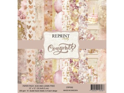 reprint congrats 12x12 inch paper pack crp082 5 11zon