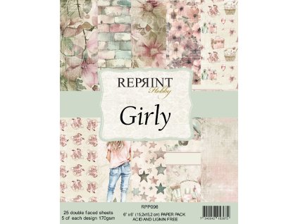 reprint girly 6x6 inch paper pack rpp096