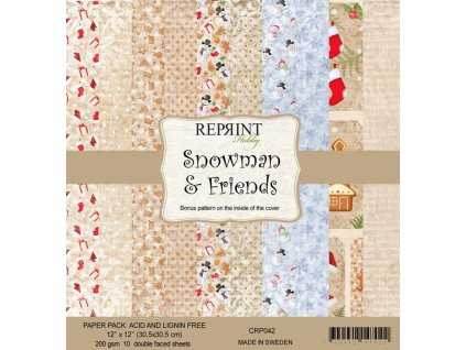 reprint snowman friends 12x12 inch paper pack crp0 34 11zon