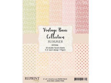 reprint basic collection summer 6x6 inch paper pac 48 11zon