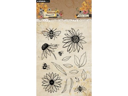 studio light sweet bee memories clear stamp floral 3 11zon