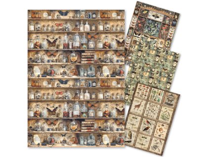 Ciao Bella Rýžový papír A4 MIXED 4 ks Cabinet of curiosites