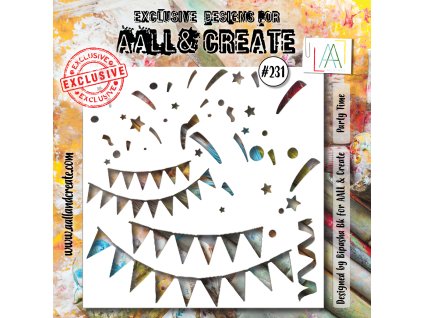 aall and create stencil 6x6 inch party time aall p