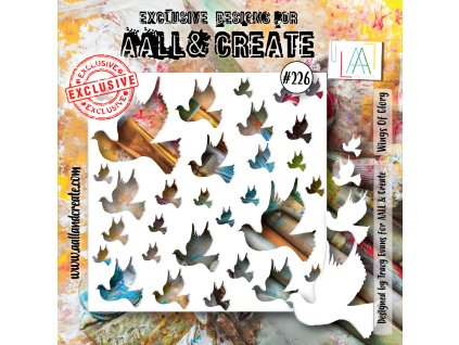 aall and create stencil 6x6 inch wings of glory aa