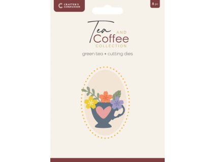 crafters companion tea coffee metal die set green 6 11zon