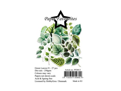 paper favourites die cuts a7 green leaves 1 27pcs 3 11zon