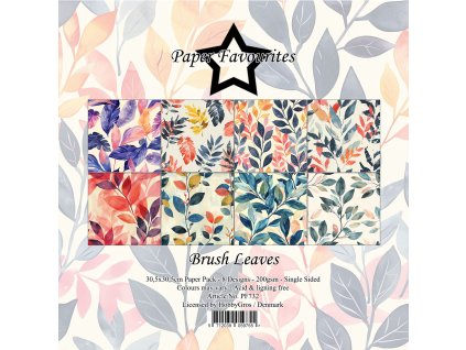 paper favourites brush leaves 12x12 inch paper pad