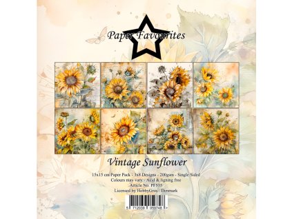 paper favourites vintage sunflower 6x6 inch paper