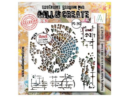 aall and create fractured ecosphere stencil 6x6 in (2) 7 11zon