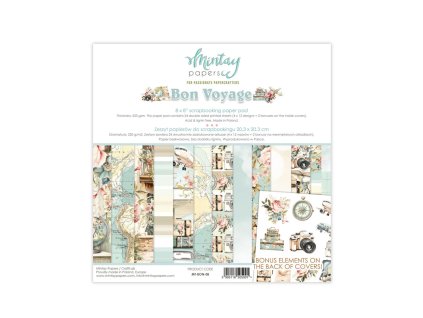 mintay bon voyage 8x8 inch scrapbooking paper pad 112 11zon