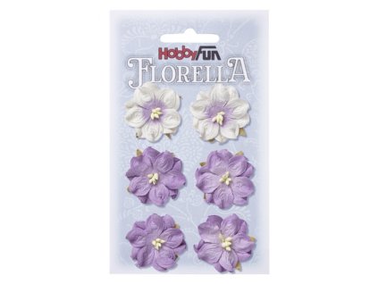 Papírové květy FLORELLA fialové 3,5 cm