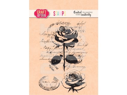 craft you design vintage rose stamps cs052