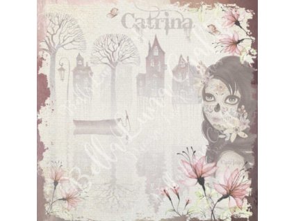 Pergamenový papír BellaLuna DIA DE LOS MUERTOS květiny 30x30cm 1ks