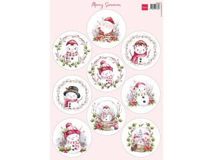 marianne design decoupage a4 sheet merry snowmen v 5 11zon