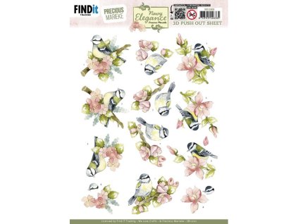 SB11002 Precious Marieke Navy Elegance Flower Bird 700x990