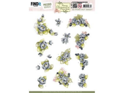 SB11003 Precious Marieke Navy Elegance Blue Flowers 700x990