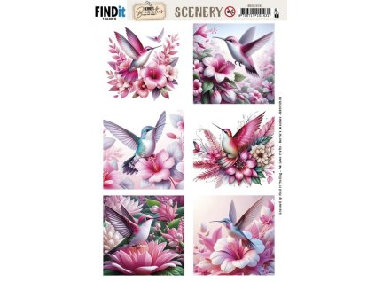 BBSC10104 Berries Beauties Scenery Pastel Hummingbirds Square 700x991