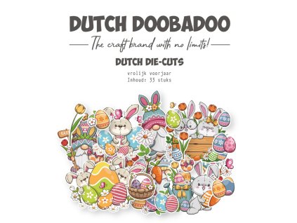 dutch doobadoo die cuts a7 vrolijk voorjaar 33pcs