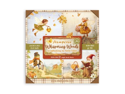 stamperia whispering woods 8x8 inch maxi paper pac 10 11zon