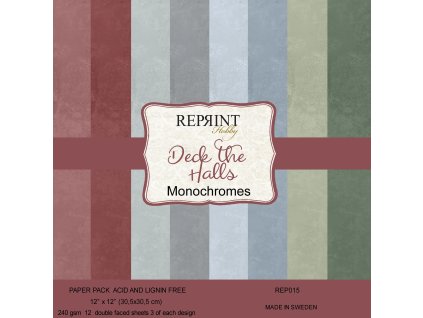 reprint deck the halls monochromes 12x12 inch card 44 11zon