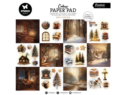 studio light hot cocoa 8x8 inch collage paper pad 13 11zon