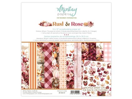 mintay rust rose 12x12 inch scrapbooking paper set 32 11zon