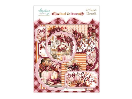 mintay rust rose paper elements 27pcs mt rar lsce 36 11zon