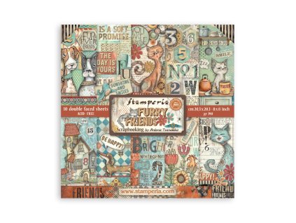 stamperia furry friends 8x8 inch paper pack sbbs13 7 11zon