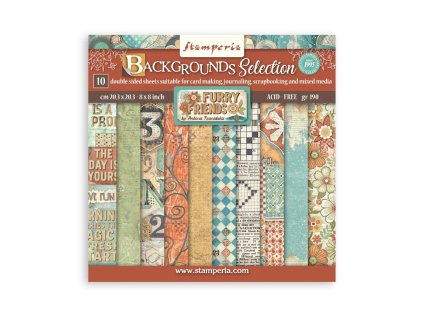 stamperia furry friends 8x8 inch paper pack maxi b 10 11zon