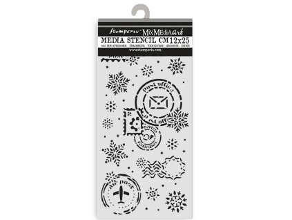 stamperia gear up for christmas thick stencil 12x2 16 11zon