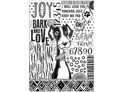 stamperia furry friends a4 rice paper dog black an 3 11zon