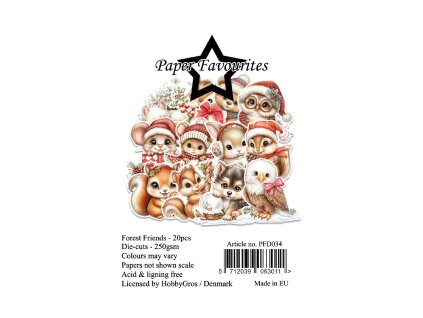 paper favourites die cuts a7 forest friends 20pcs