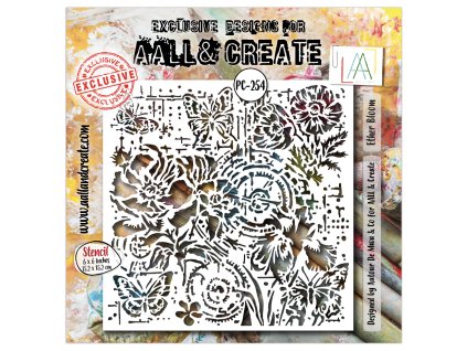 aall and create petal cipher 6x6 inch stencil ethe